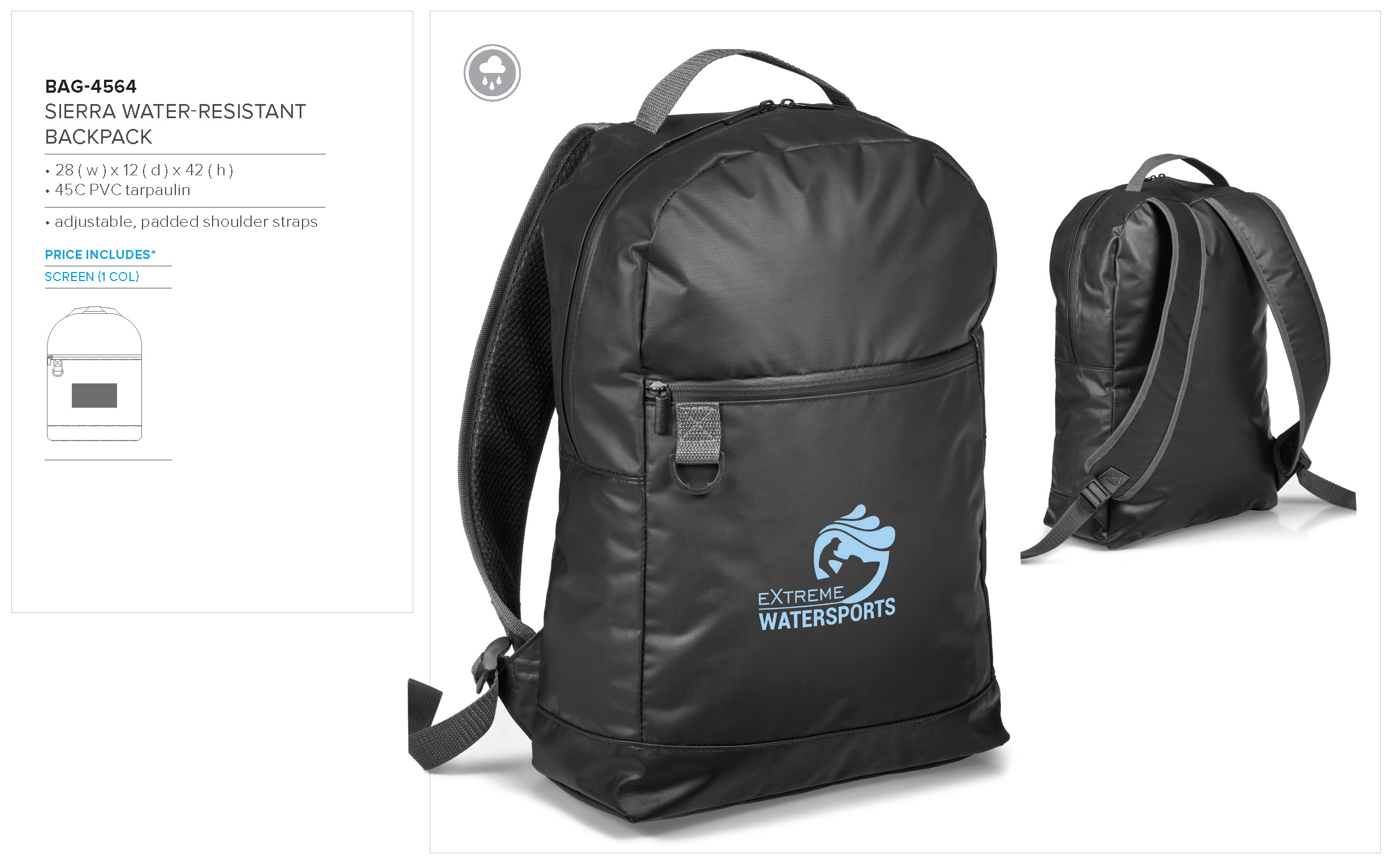 BAG-4564 - Sierra Water-Resistant Backpack - Catalogue Image